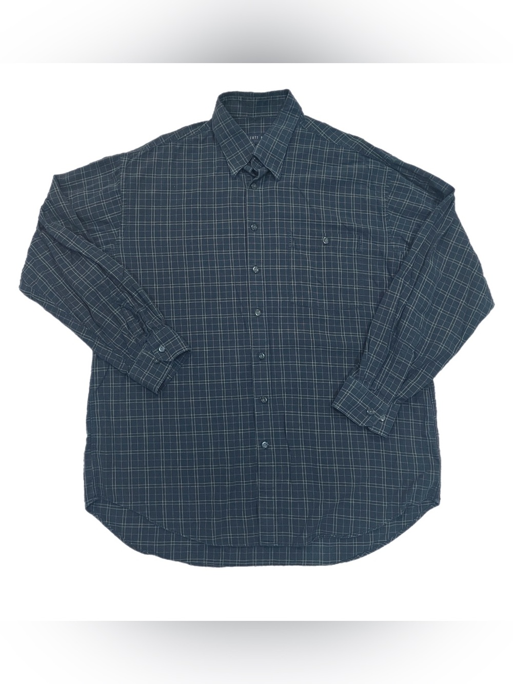 Scott Barber Flannel Shirt Plaid Button Down Cotton Casual Preppy Dark Green XL
